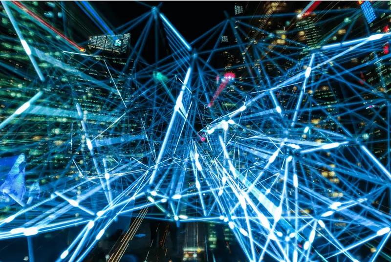 Abstract netwerk van lichtlijnen als symbool voor ICT